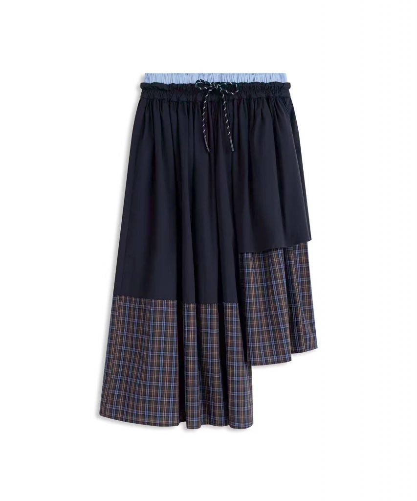 TWIST Ekose Desen Mix Etek TS1260004075 - Lacivert