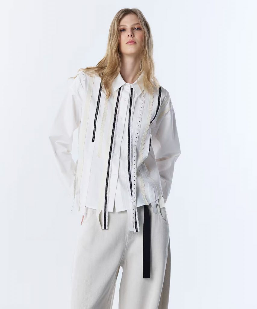 TWİST Kontrast Şeritli Gömlek TS1260025111 - EKRU