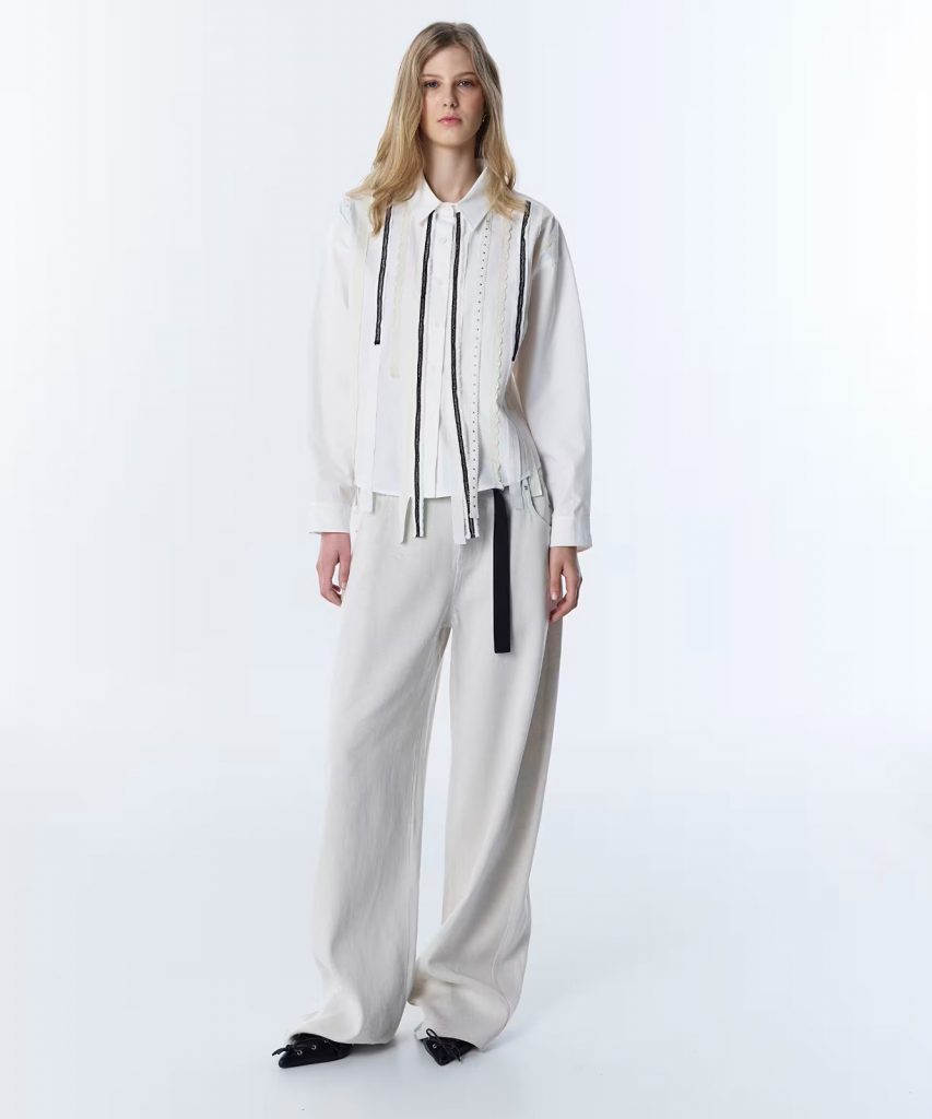 TWİST Kontrast Şeritli Gömlek TS1260025111 - EKRU