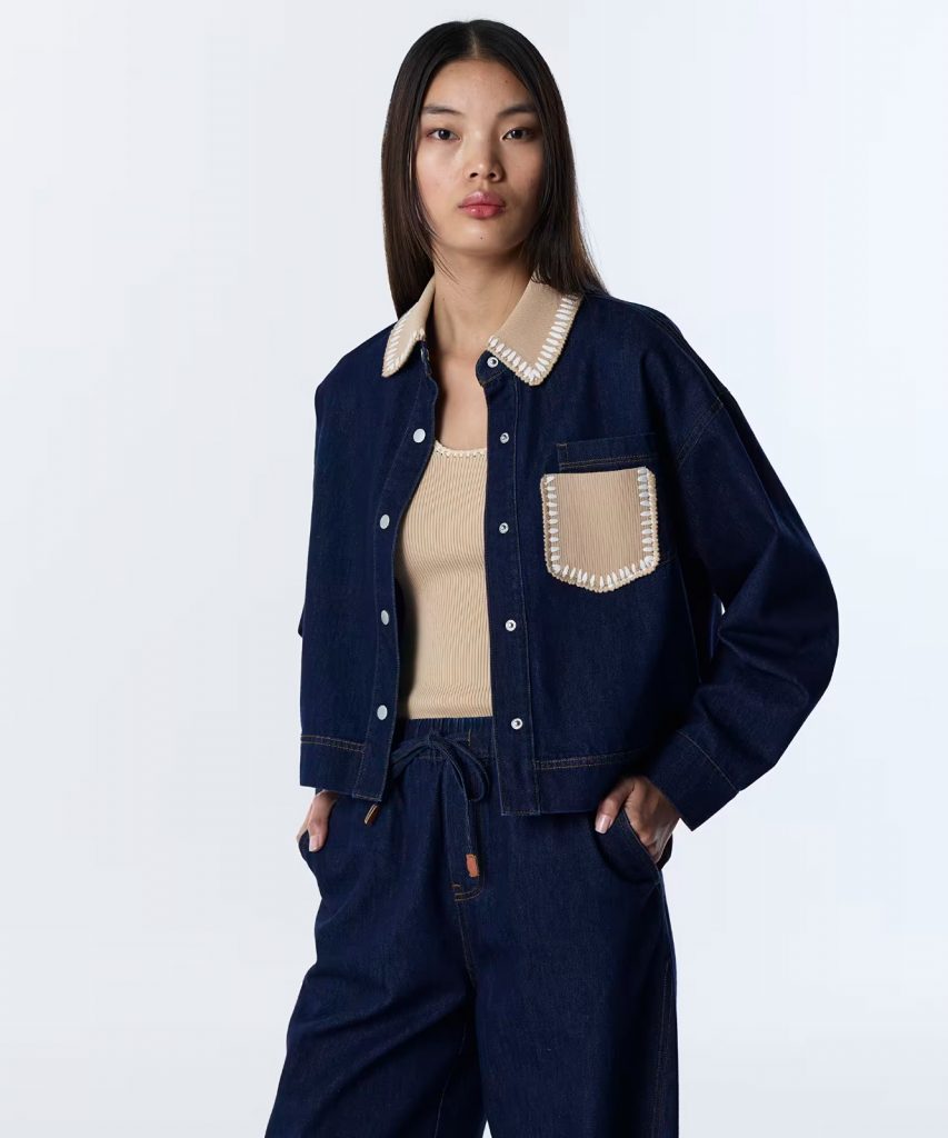 TWIST Triko Cepli Jean Gömlek TS1260025146 - İNDİGO