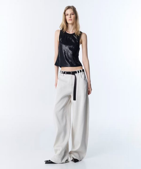 TWIST Kontrast Kuşaklı Baggy Pantolon TS1260003126