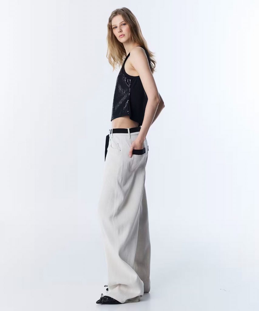 TWIST Kontrast Kuşaklı Baggy Pantolon TS1260003126 - naturel