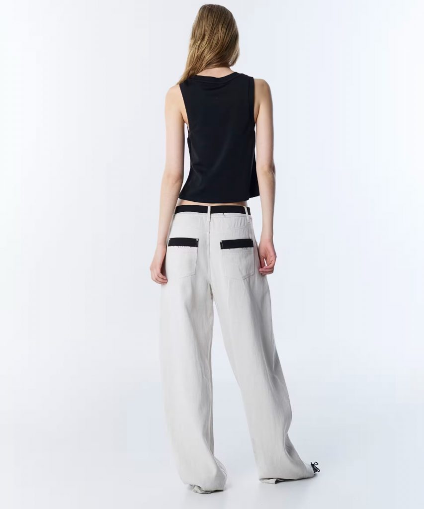 TWIST Kontrast Kuşaklı Baggy Pantolon TS1260003126 - naturel