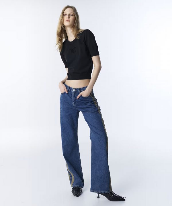 TWİST COLORBLOCK WIDE LEG JEAN PANTOLON TS1260018029
