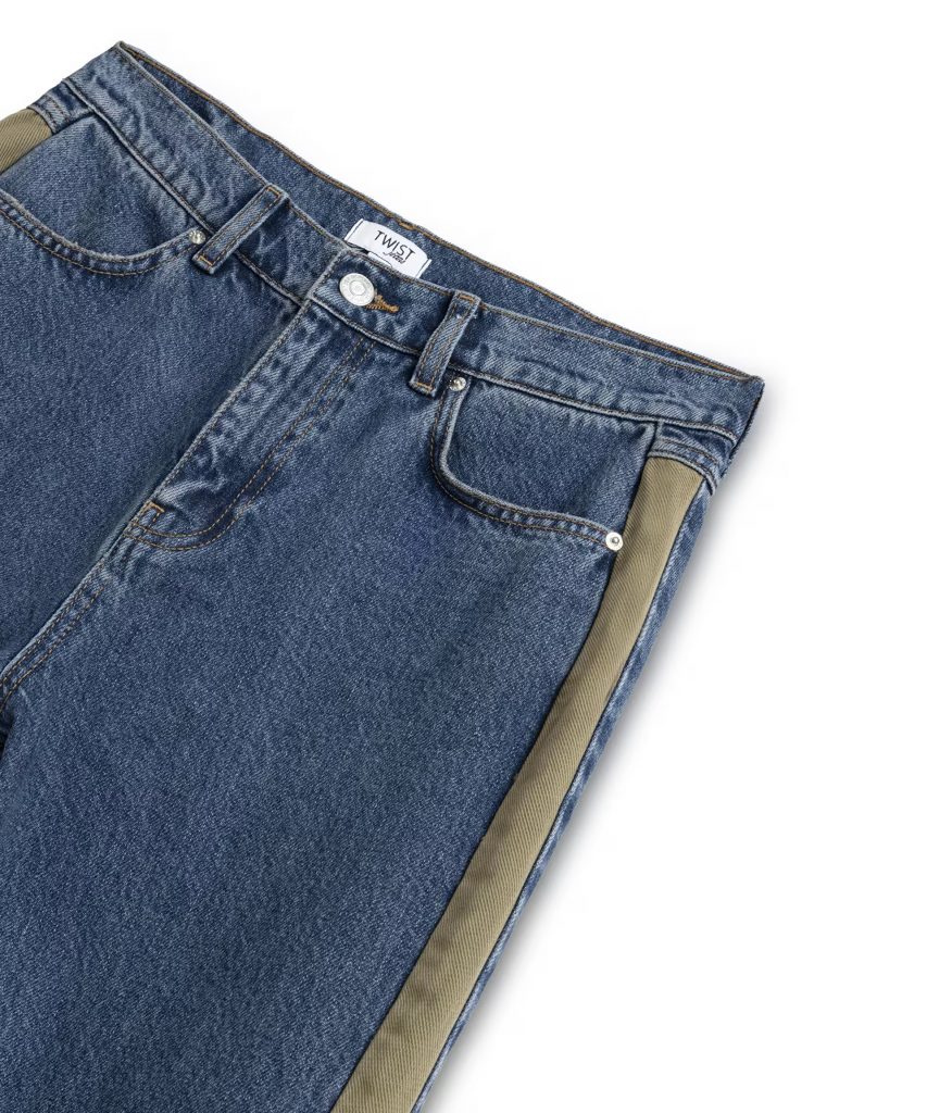 TWİST COLORBLOCK WIDE LEG JEAN PANTOLON TS1260018029 - İNDİGO