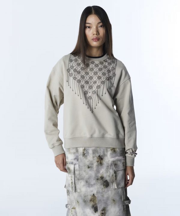 TWİST STRASS Taslı Görsel Baskılı Sweatshirt TS1260091010