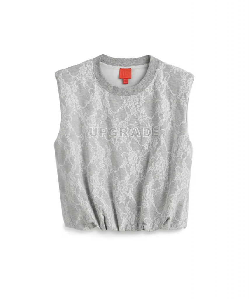 TWIST Nakışlı Dantel Mix  T-shirt TS1260070082 - GRİ