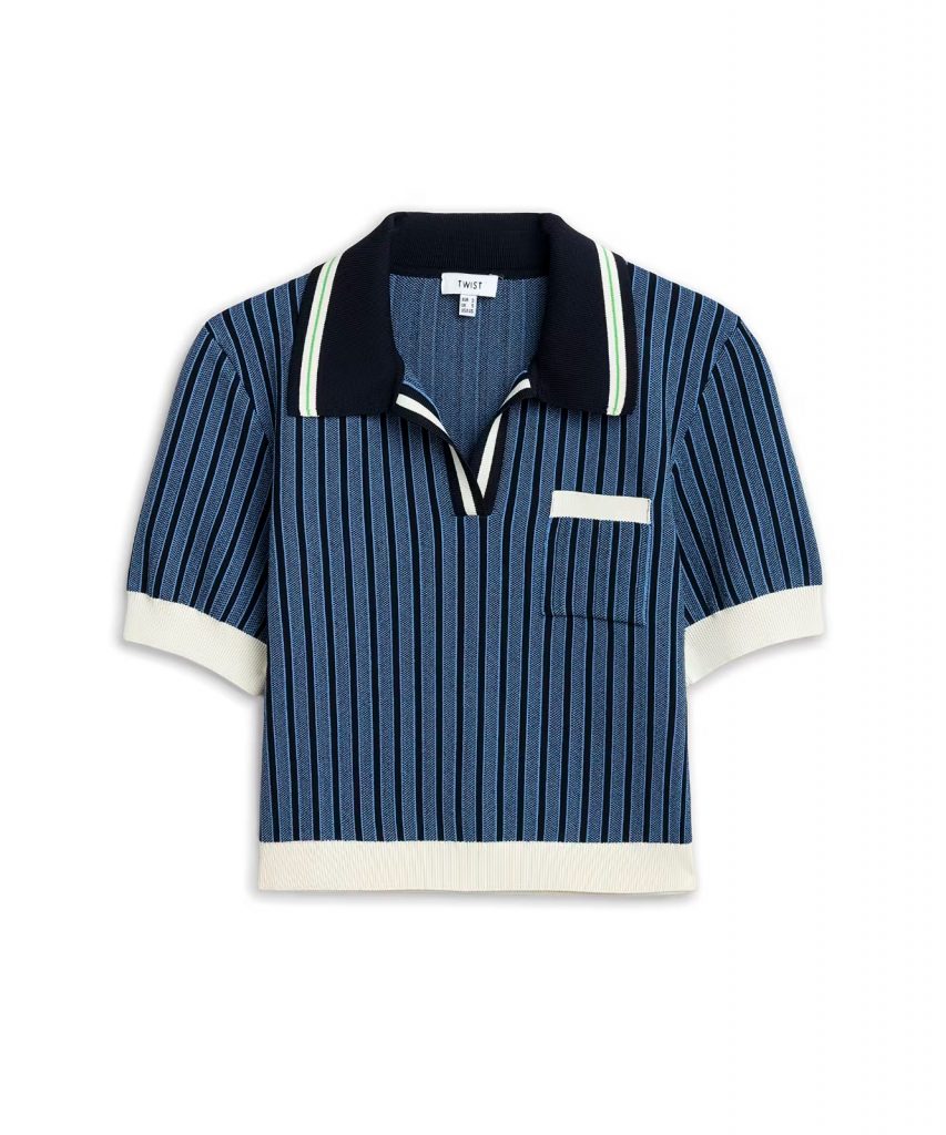 TWİST Çizgi Jakarlı Triko TS1260050051 - MAVİ