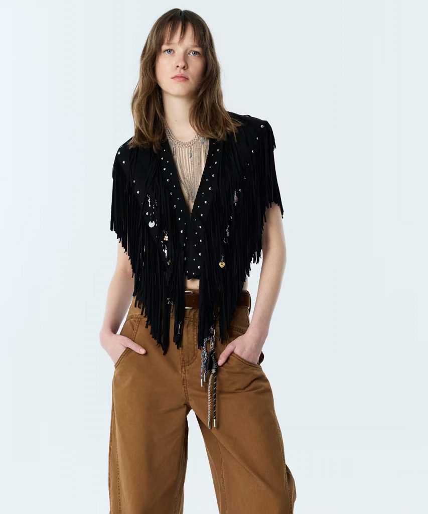 TWIST Püsküllü Charmlı  Yelek TS1260007041 - Siyah