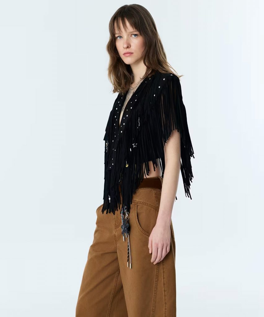 TWIST Püsküllü Charmlı  Yelek TS1260007041 - Siyah