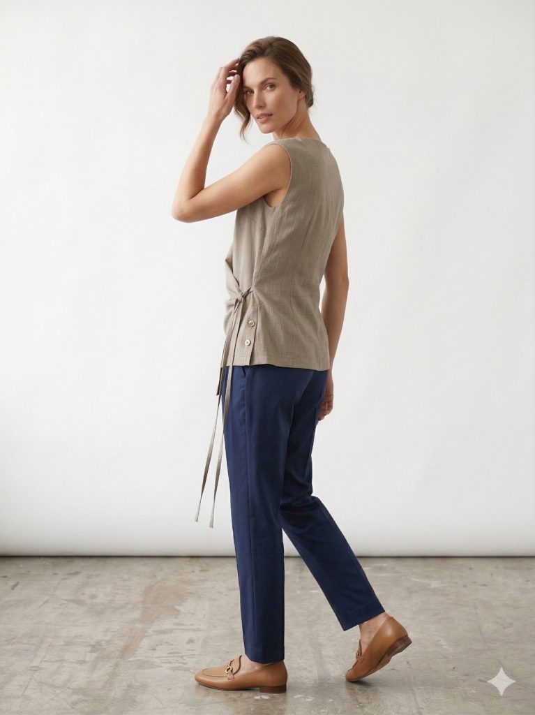 UNIQUE Yandan Bağlamalı Bluz 267012 - VİZON