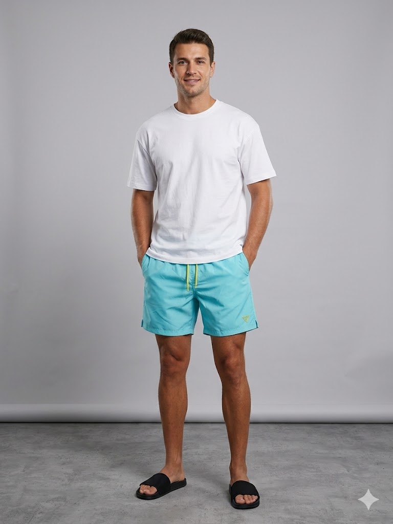 GUESS 4G Logo Mayo Şortları F6GT26WG2A2 - YEŞİL