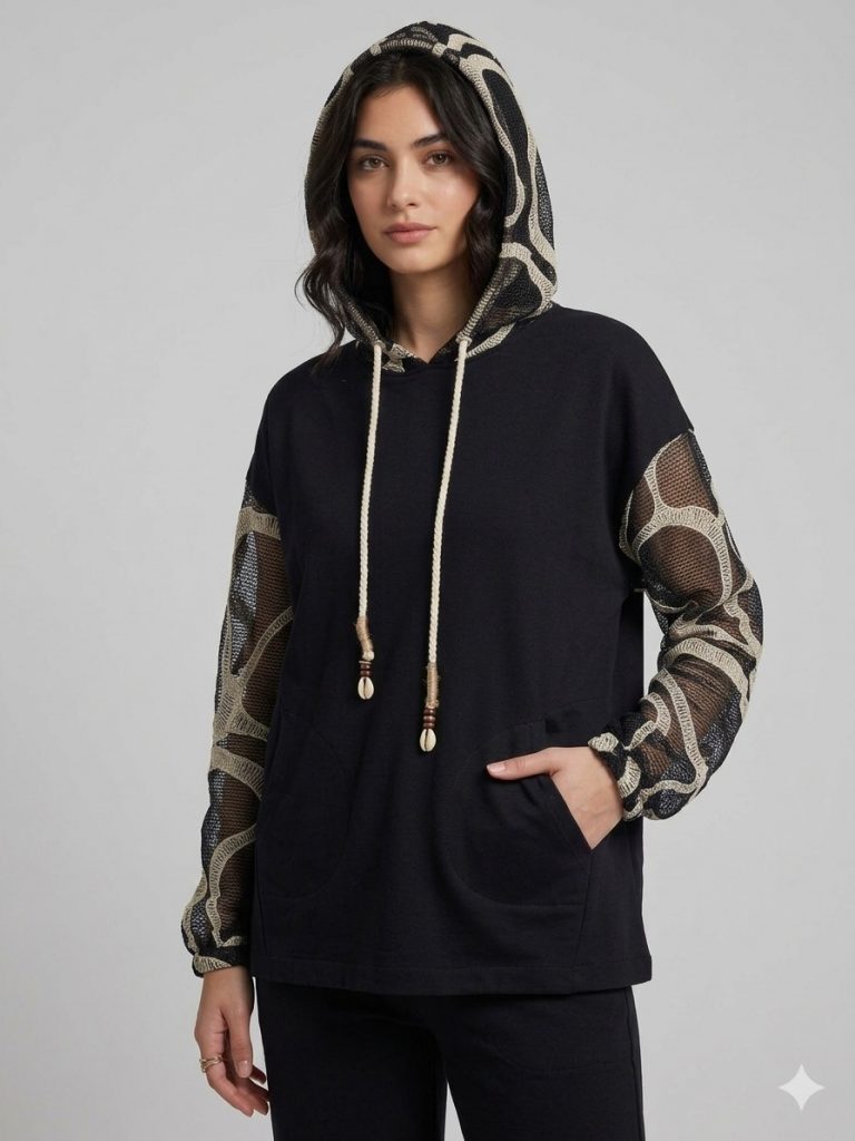 YSATİS Kapuşonlu Cep Detaylı Bluz 5000121