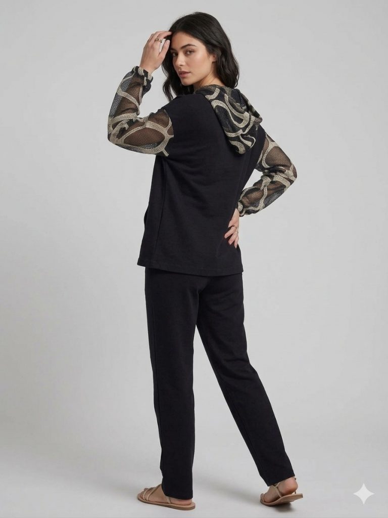 YSATİS Kapuşonlu Cep Detaylı Bluz 5000121 - Siyah