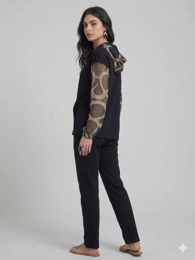 YSATİS Kapuşonlu Cep Detaylı Bluz 5000121 - Siyah