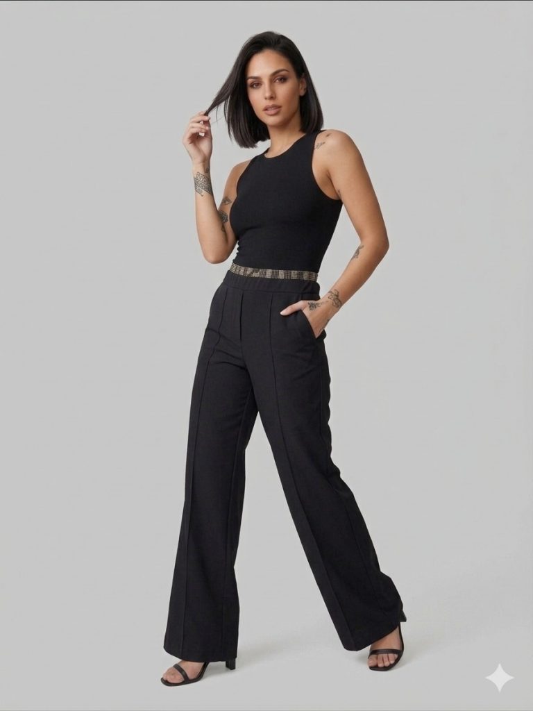 YSATİS Cep Detaylı Rahat Kesim Pantolon 2000105 - Siyah