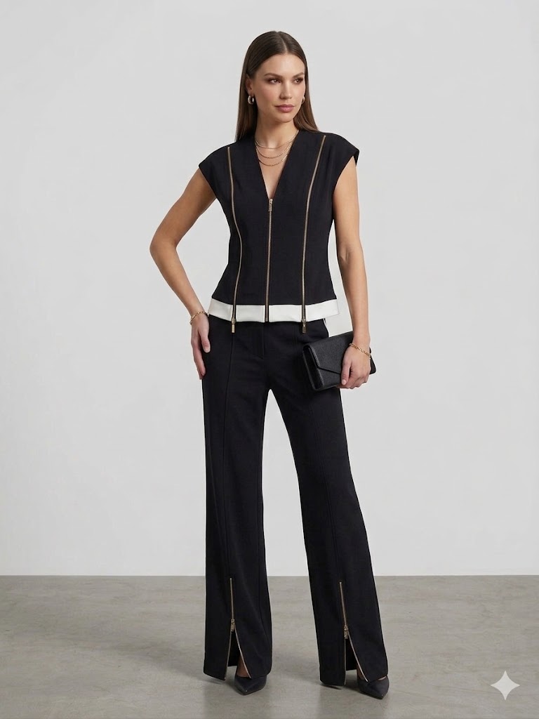 YSATİS Fermuar Detaylı Pantolon 2000117 - Siyah