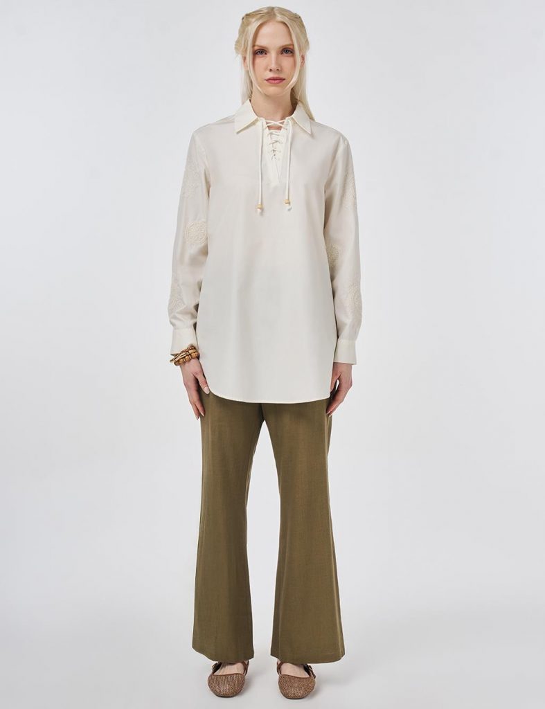 KAYRA %100 Pamuklu Bağcıklı Tunik 21119