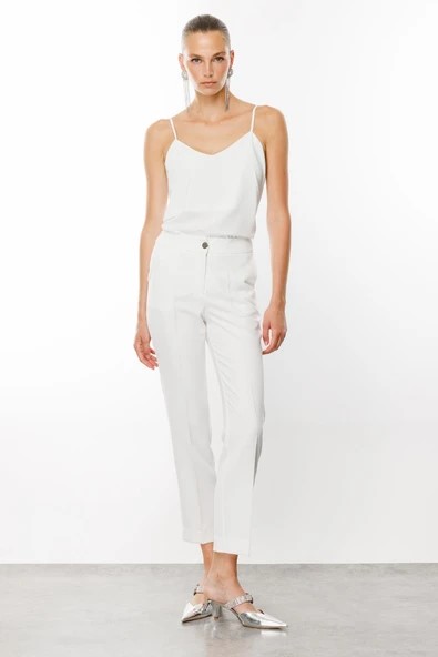 MODAİLGİ Yandan Cepli Düz Kesim Pantolon 4510 - EKRU