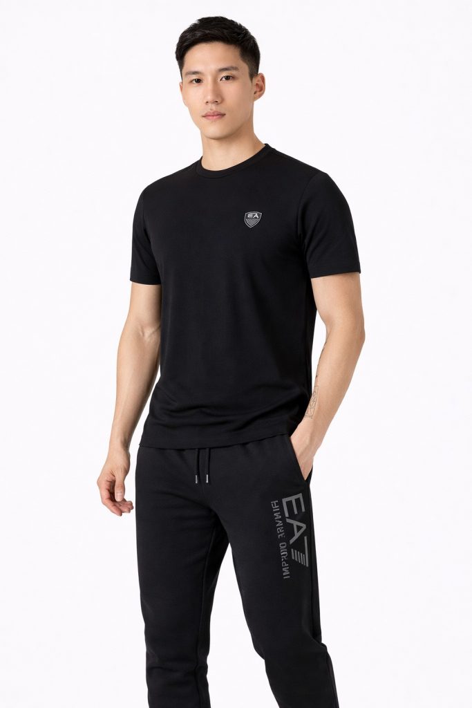 EA7 Train Premium Shield M Erkek Tişört 8NPT16PJRGZ - Siyah