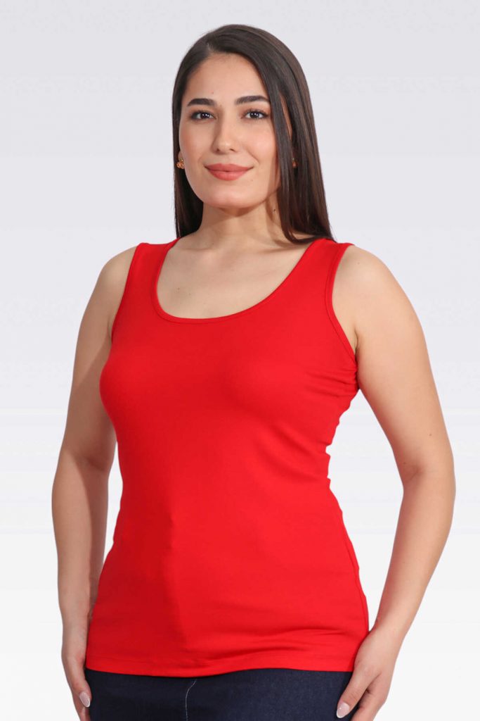 TOLGA SARAÇOĞLU Kalın Askılı Bluz 10977 - KIRMIZI