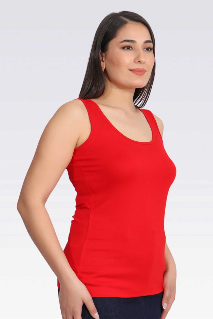 TOLGA SARAÇOĞLU Kalın Askılı Bluz 10977 - KIRMIZI