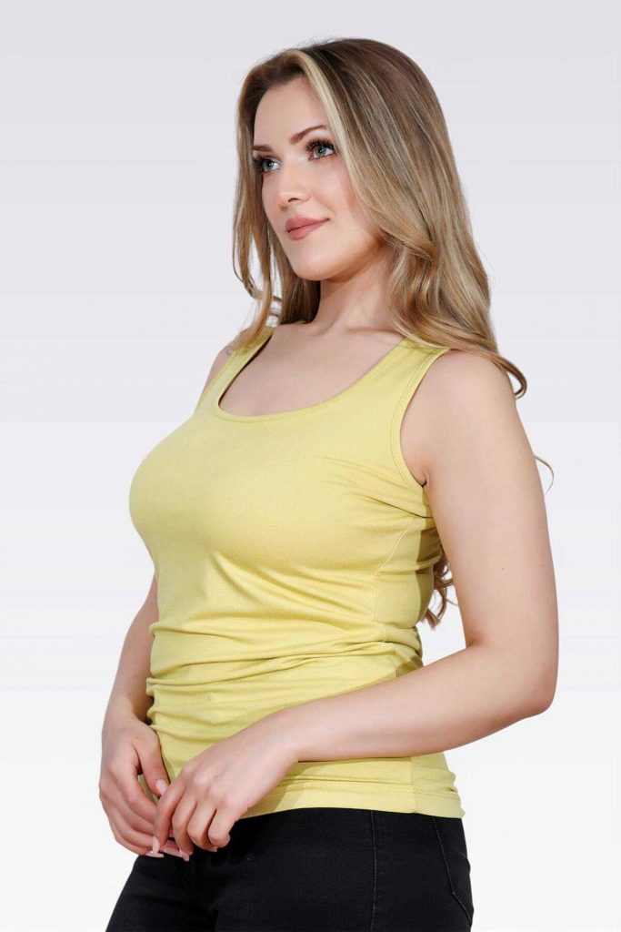 TOLGA SARAÇOĞLU Kalın Askılı Bluz 10977 - SARI