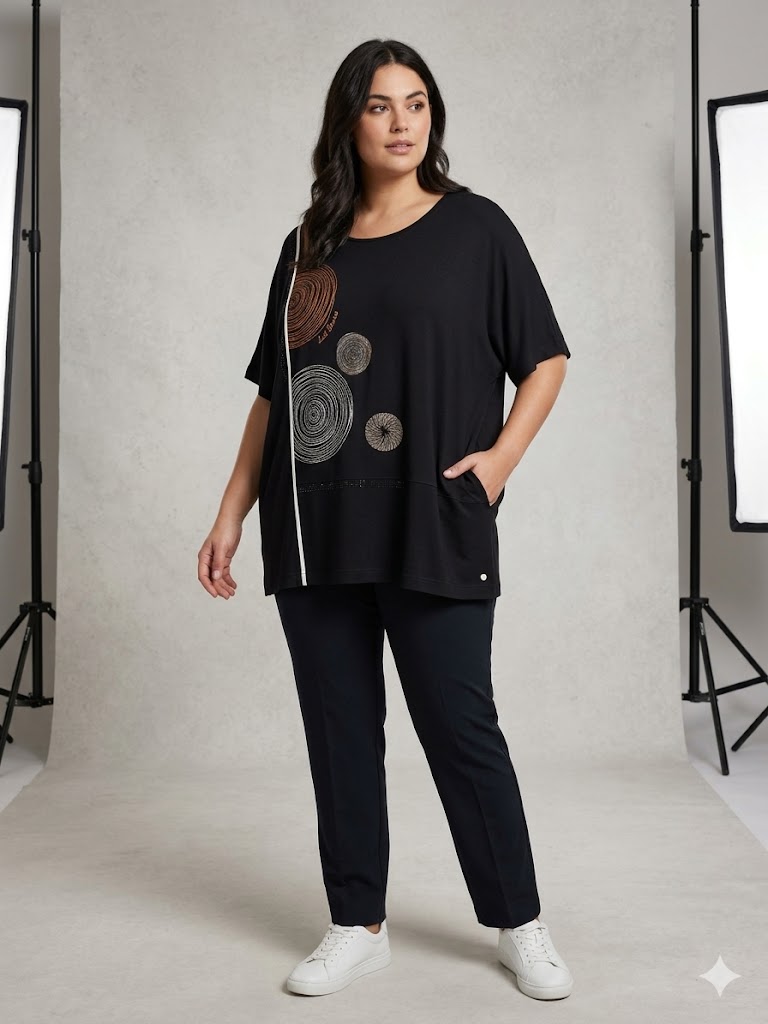 TOLGA SARAÇOĞLU Taş İşlemeli Desenli Bluz 11059 - Siyah