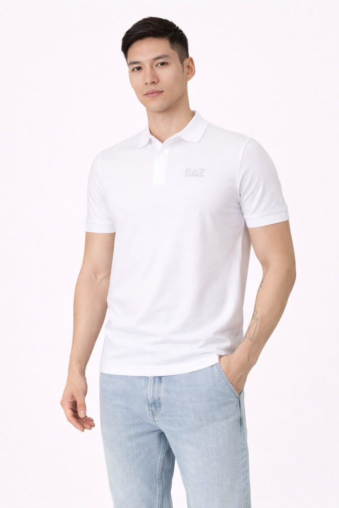 EA7 Train Core Id M Erkek Polo Tişört 8NPF14PJVQZ - Beyaz