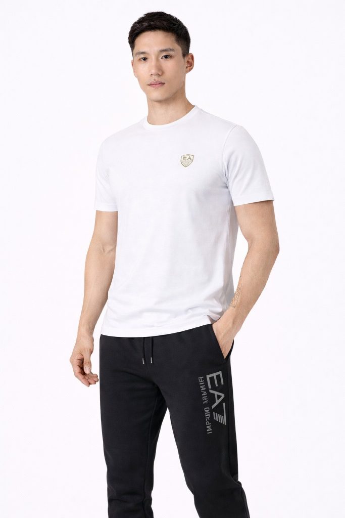 EA7 Train Premium Shield M Erkek Tişört 8NPT16PJRGZ - Beyaz