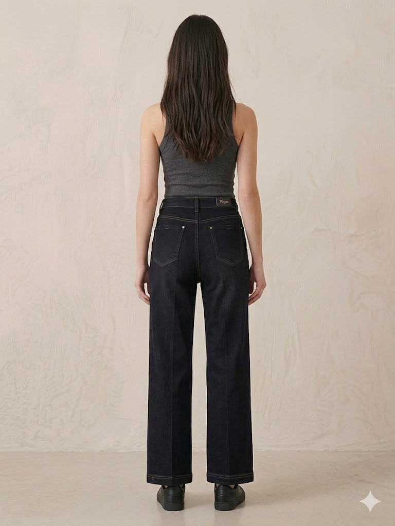 TOLGA SARAÇOĞLU GenişPaça Bilek Boy Pantolon 30260 - Siyah