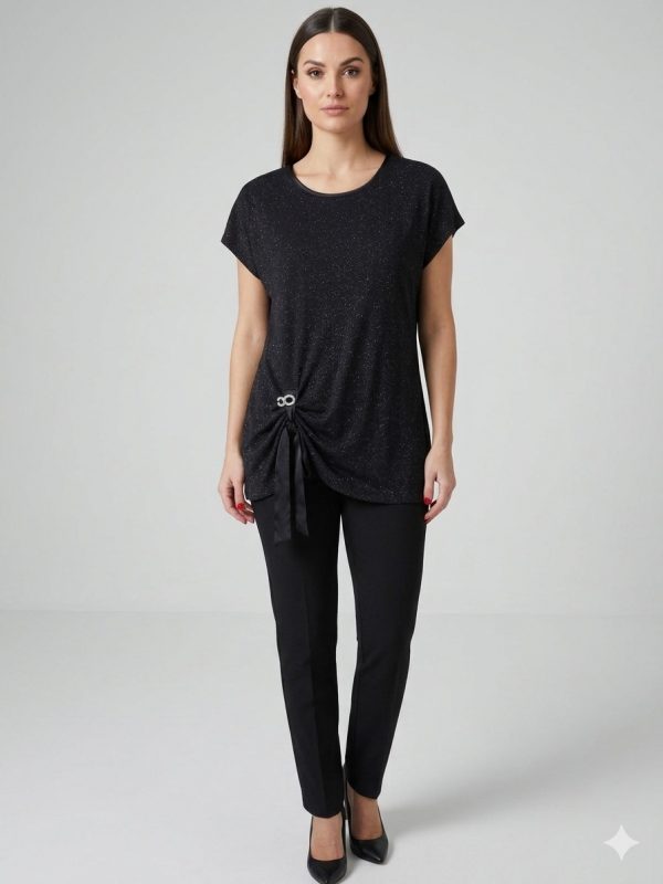 DE WHİTE'S Simli Kumaş Bluz 32607