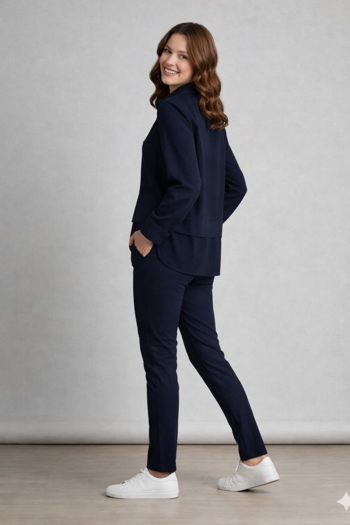 DOSSO DOSSİ  Ön Cep Detaylı Çizgili Gömlek 3896 - Lacivert