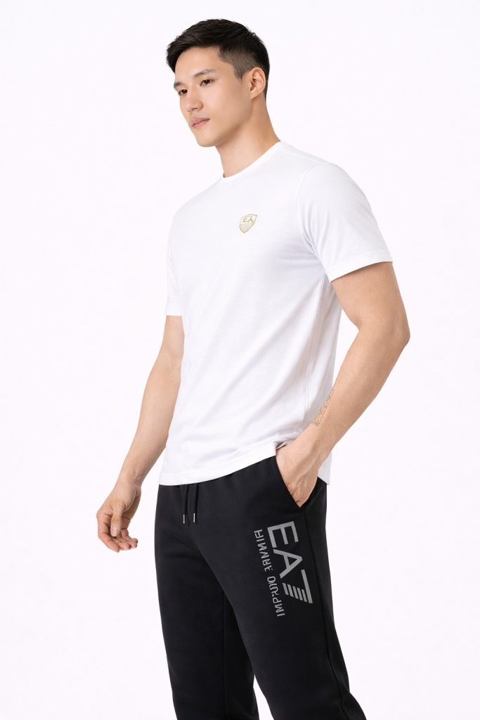 EA7 Train Premium Shield M Erkek Tişört 8NPT16PJRGZ - Beyaz