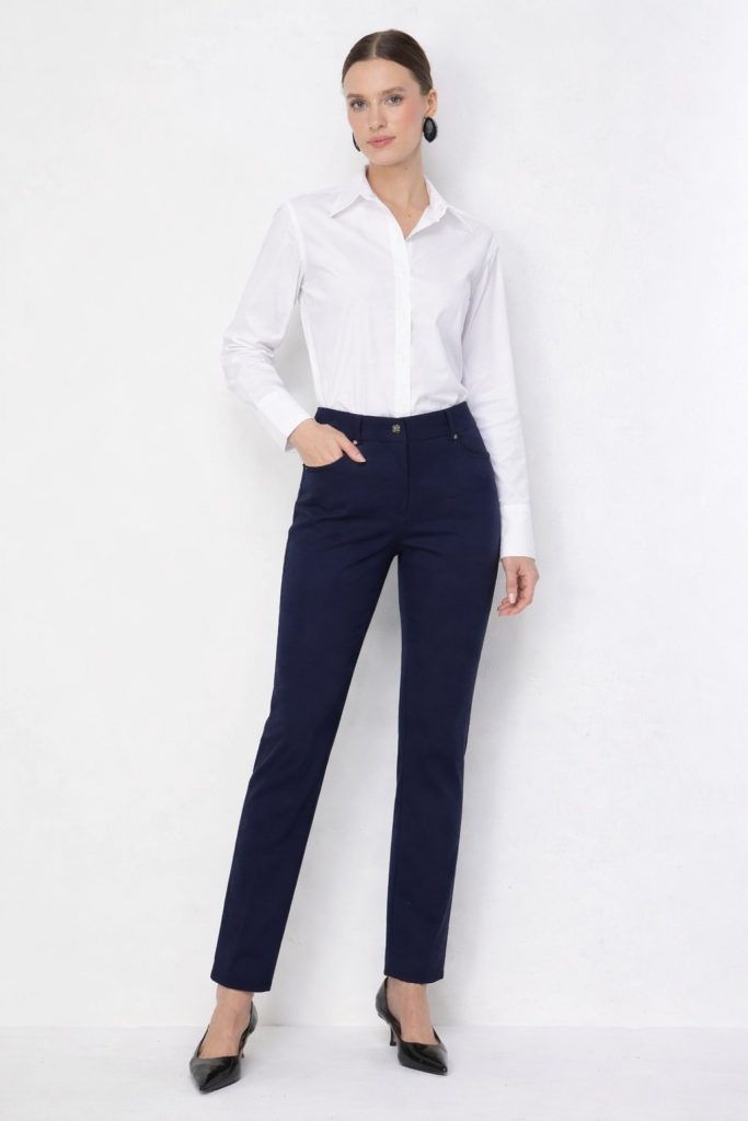 EKOL Yan Cepli Dar Paça Pamuklu Pantolon 4098 - Lacivert