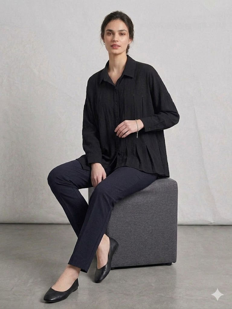 EKOL Büyük Beden Gömlek 2984 - Siyah