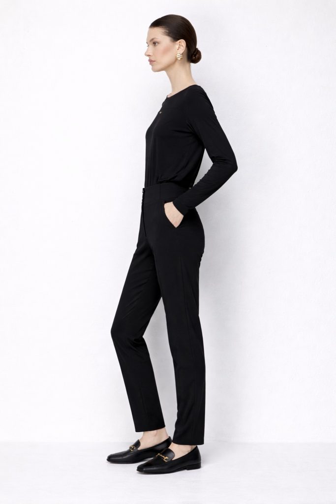 EKOL Çift Düğmeli Dar Paça Pantolon 4170 - Siyah