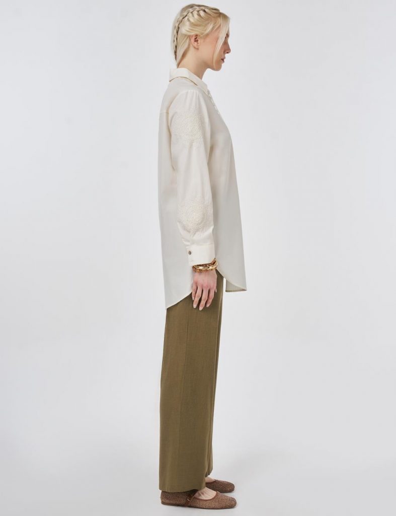 KAYRA %100 Pamuklu Bağcıklı Tunik 21119 - EKRU