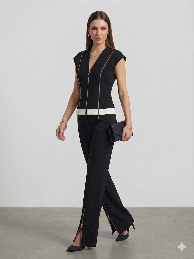 YSATİS Fermuar Detaylı Pantolon 2000117 - Siyah