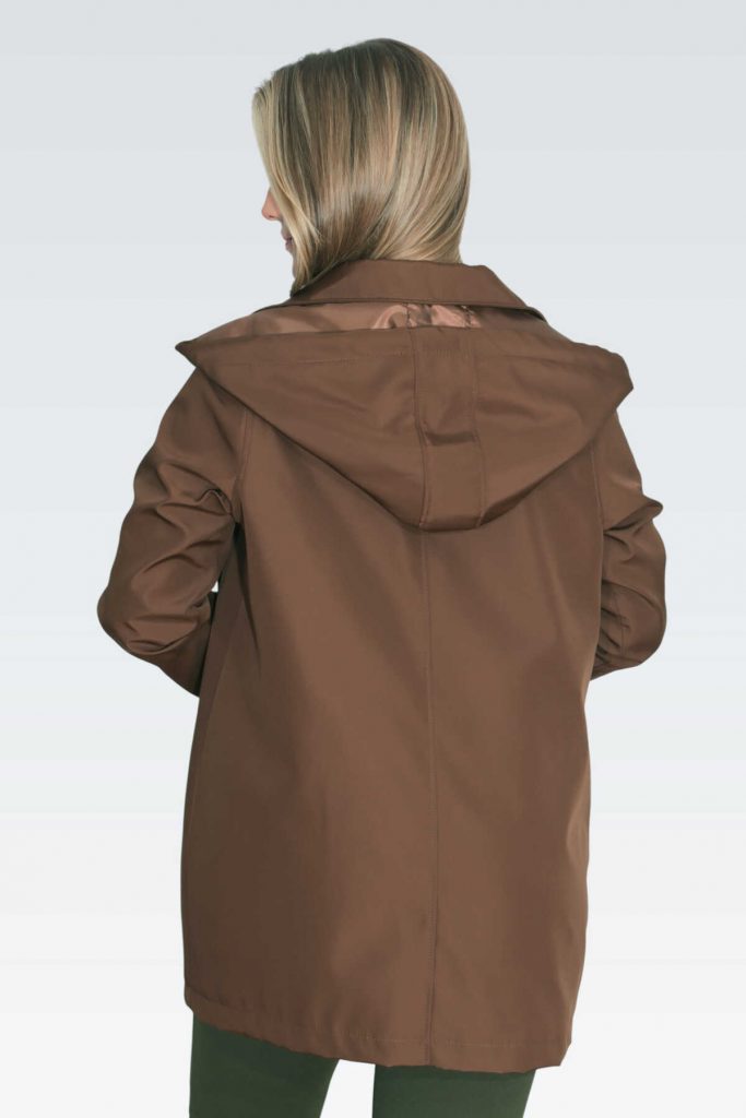 TOLGA SARAÇOĞLU Demonte Kapüşon Devrik Yaka Rahat Kesim Trençkot 60131 - kahve