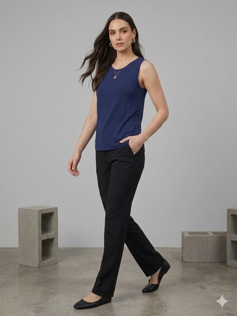 TOLGA SARAÇOĞLU Kalın Askılı Bluz 10977 - İNDİGO