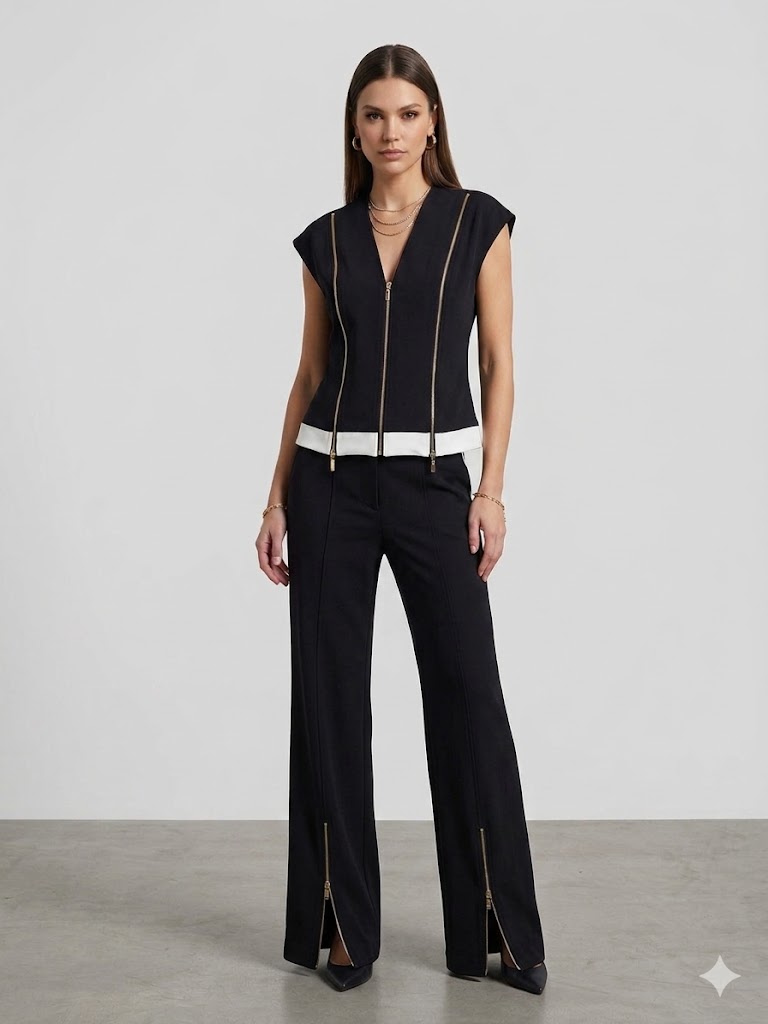 YSATİS Fermuar Detaylı Pantolon 2000117 - Siyah