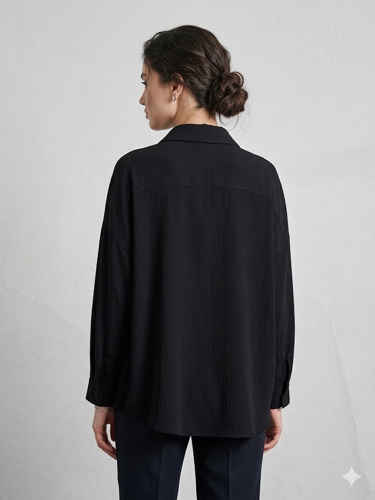 EKOL Büyük Beden Gömlek 2984 - Siyah