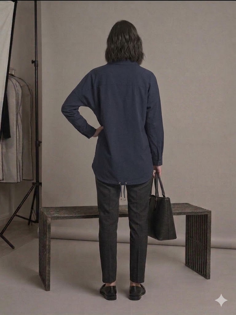 GİLDA Boncuk İşlemeli Gömlek 40117 - Lacivert