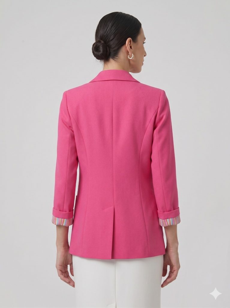BABİLON Yarım Kol Cep Detaylı Ceket 7728 - fusya