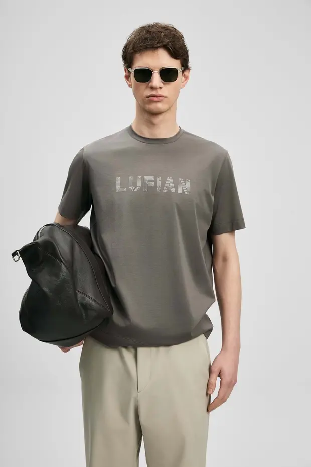 LUFİAN Oscar Modern Grafik Tişört 111020280 - kahve