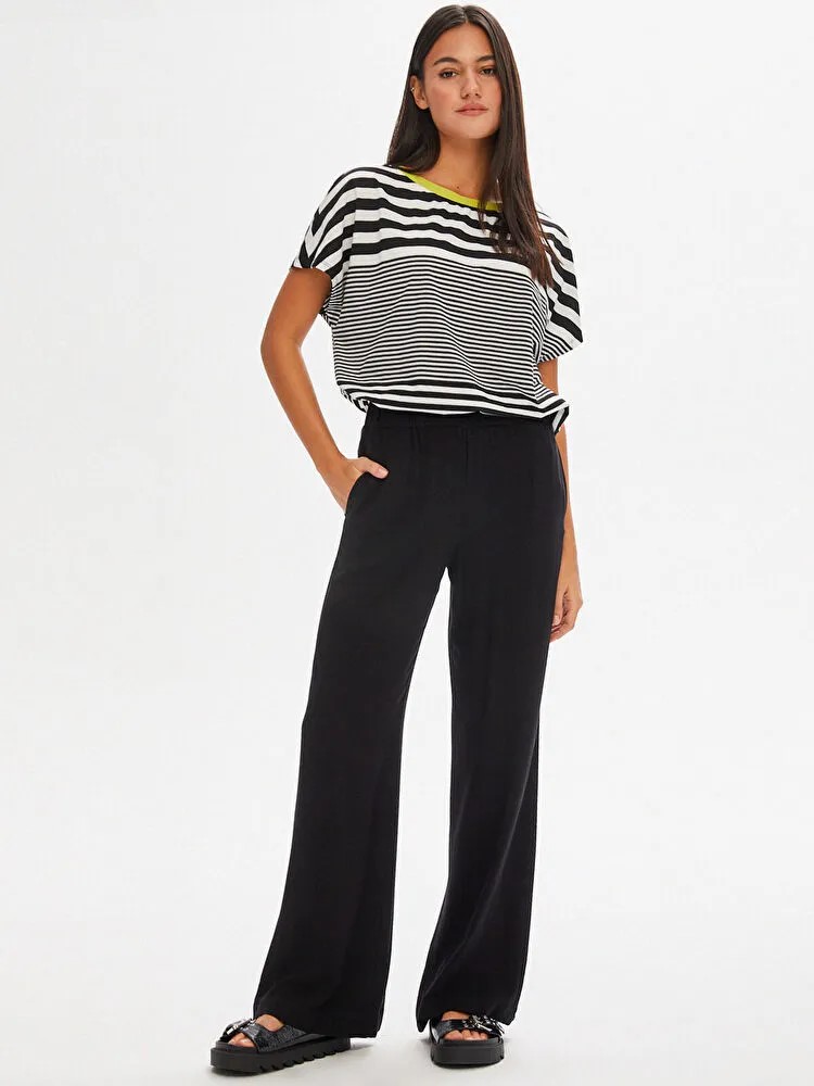 FAİK SÖNMEZ Beli Lastikli Pantolon 00067 - Siyah