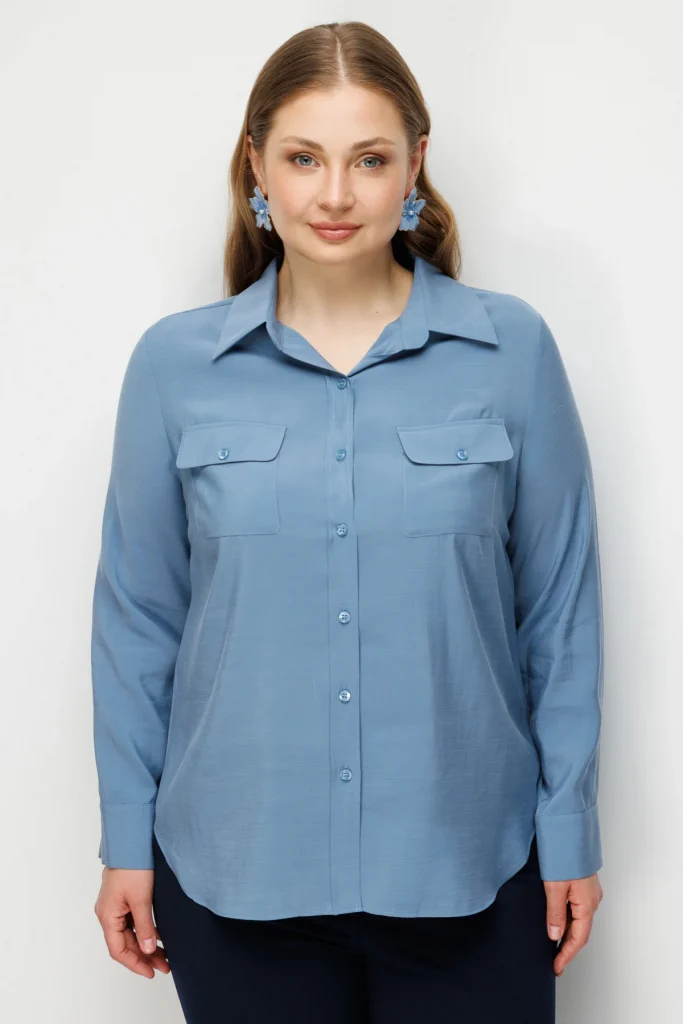 EKOL Cep Detaylı Gömlek 2512 - MAVİ