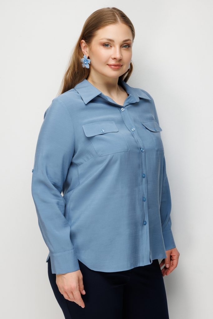 EKOL Cep Detaylı Gömlek 2512 - MAVİ