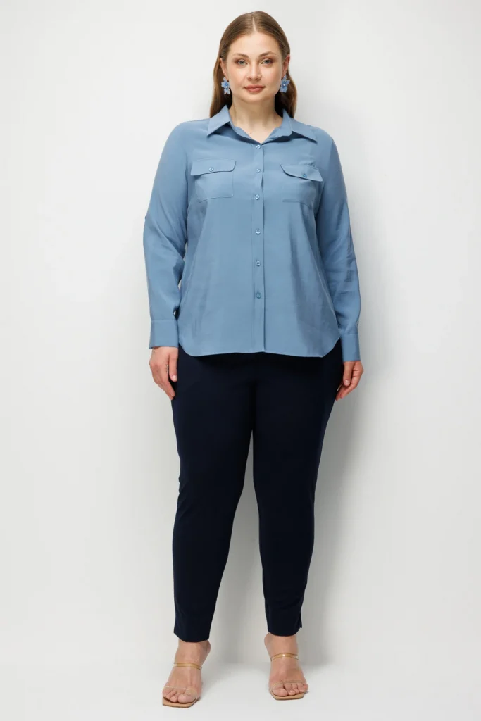 EKOL Cep Detaylı Gömlek 2512 - MAVİ